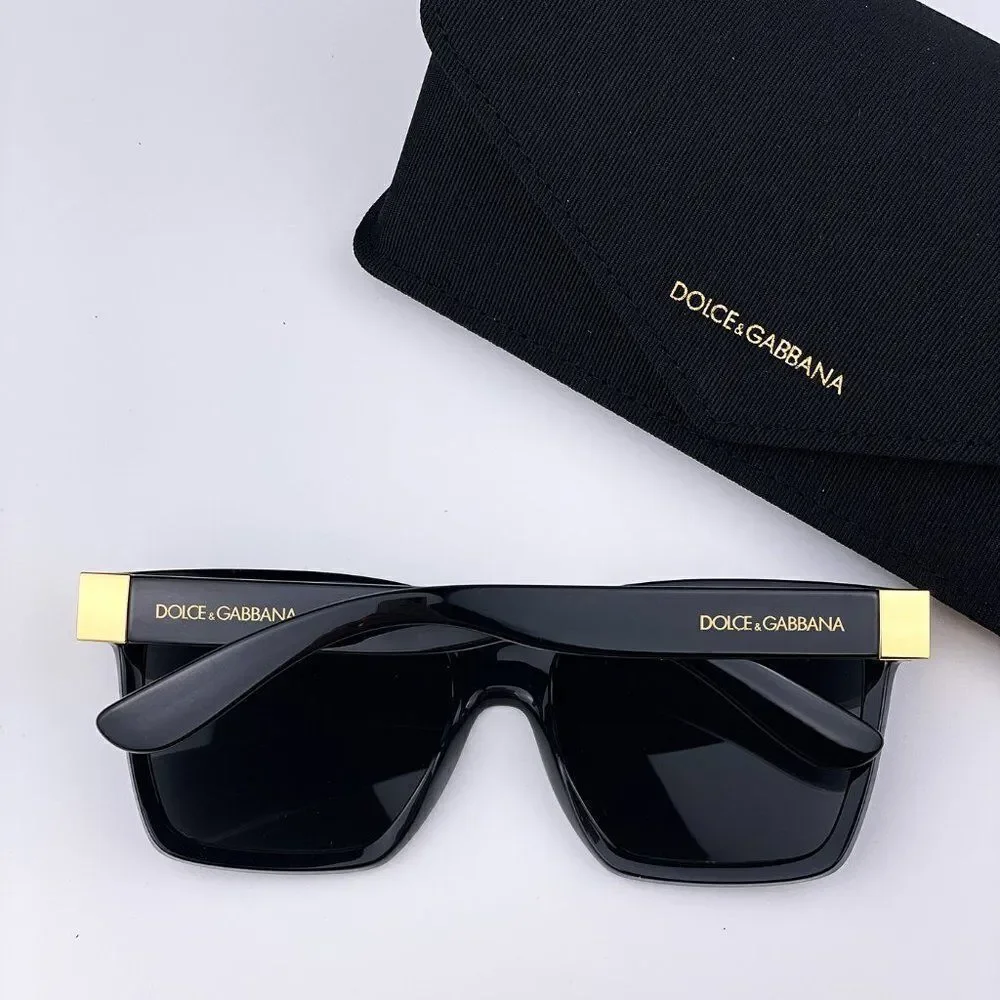 SALE! NEW D&G DG6165  501/87 Black Dark Gray Square Women Sunglasses